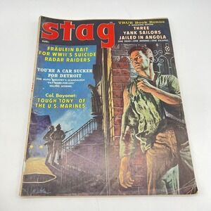Stag Magazine August 1961 Three Yank Sailors Jailed In Angola Tough Tony Vintage